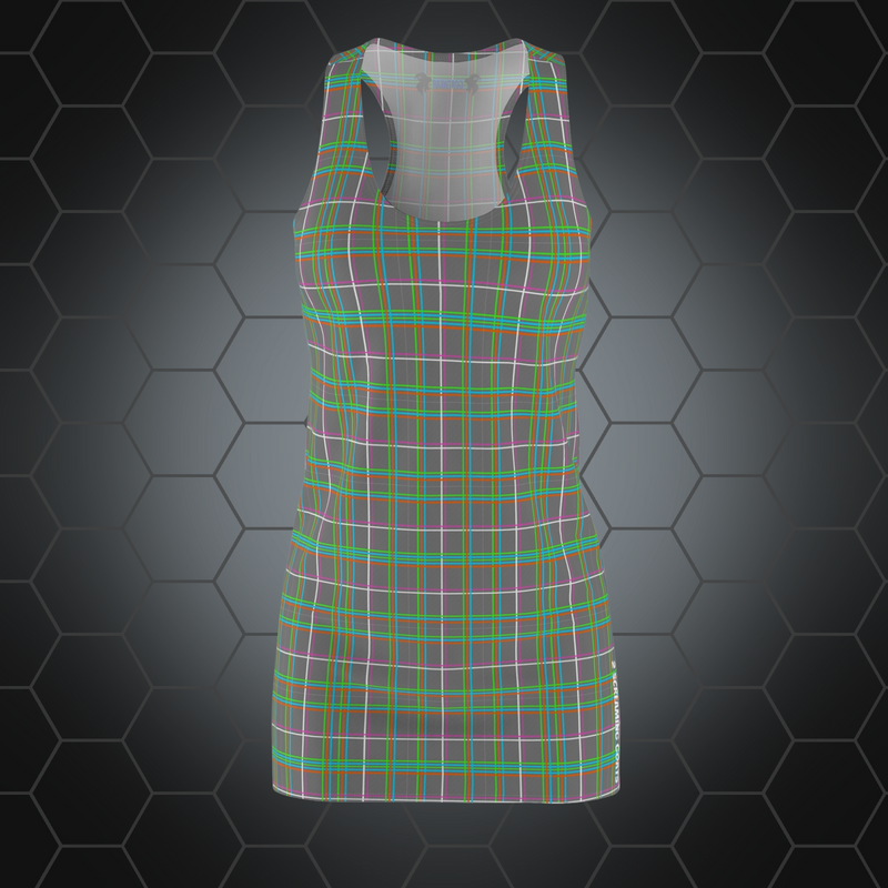 Women's Racerback Dress: Neo-Plaid