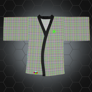 Kimono Robe: Neo-Plaid /w Black Trim