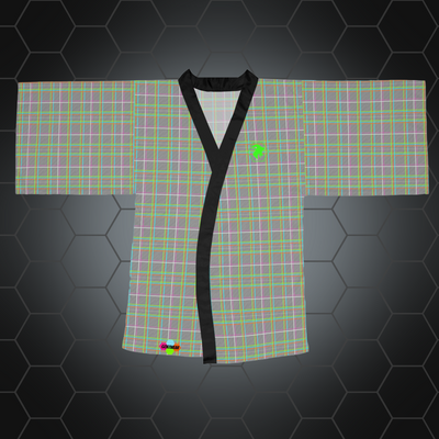 Kimono Robe: Neo-Plaid /w Black Trim